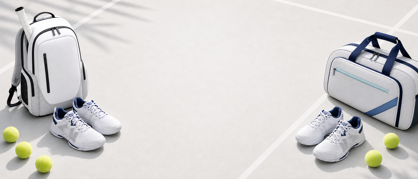 Tennis Bags & Shoes collection banner - imagegen 1400x600 text-safe center 2026-06-15