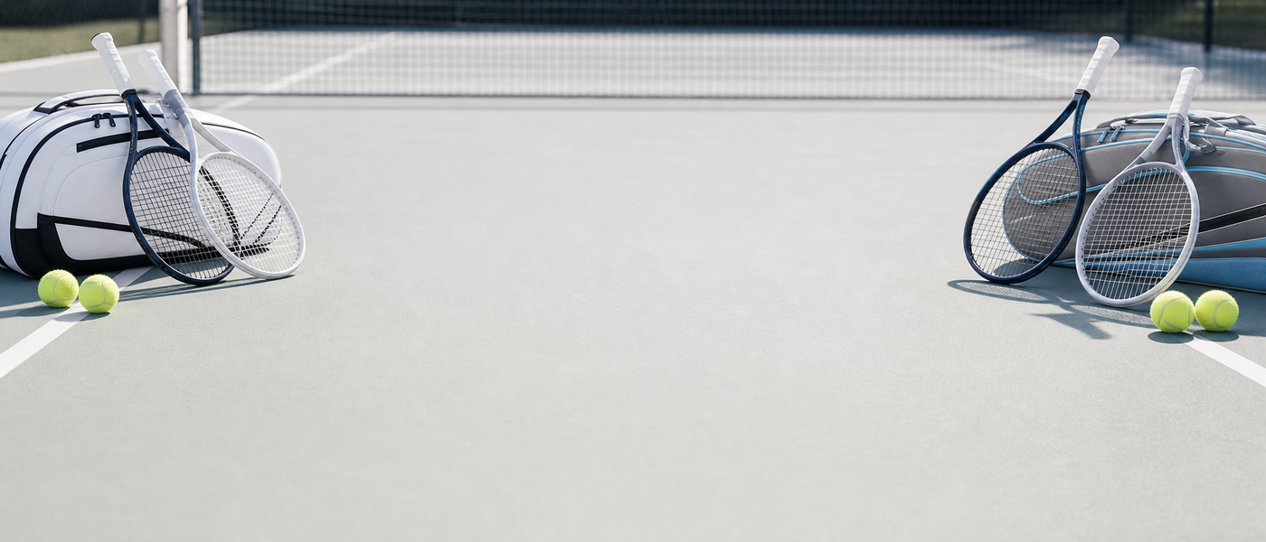 Tennis Racquets collection banner - imagegen 1400x600 text-safe center 2026-06-15
