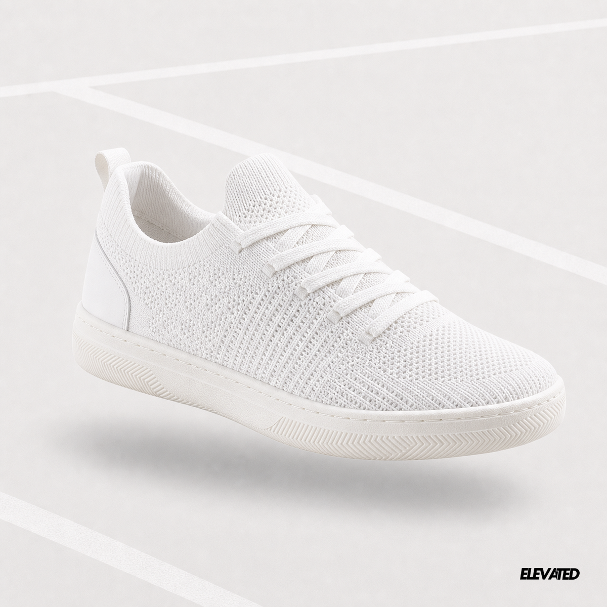 White Knit Sneakers - White - imagegen brand tennis footwear variant 2026-06-12